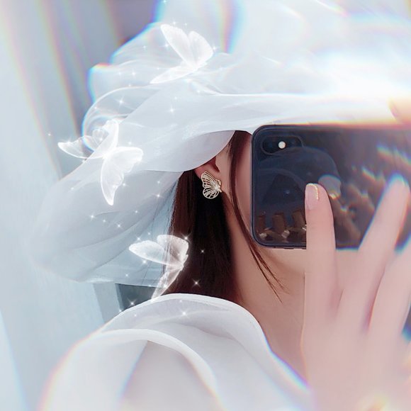 NEW 14K Gold Plated Diamond Butterfly Earrings - Picture 5 of 13